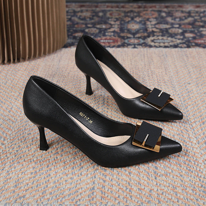 Levi Rhei Classic Buckle Pointed Heels