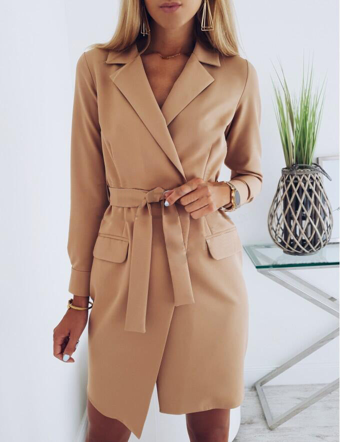 Levi Rhei Elegant Belted Blazer Dress