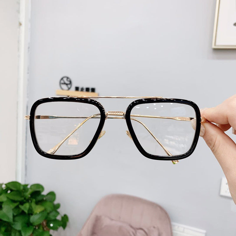 Levi Rhei Retro Clear Frame Square Sunglasses