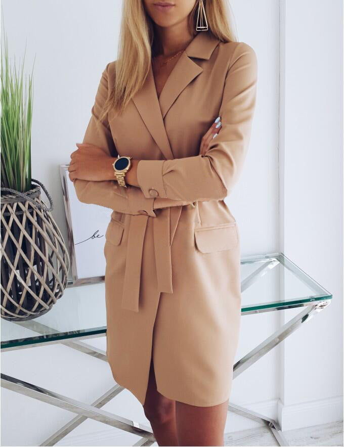 Levi Rhei Elegant Belted Blazer Dress