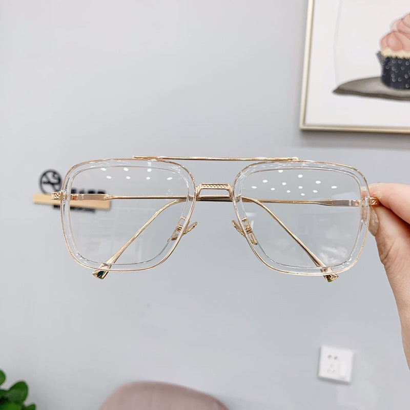 Levi Rhei Retro Clear Frame Square Sunglasses