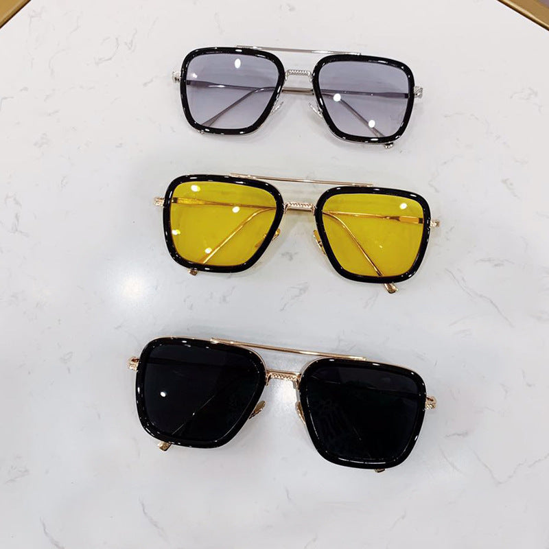 Levi Rhei Retro Clear Frame Square Sunglasses
