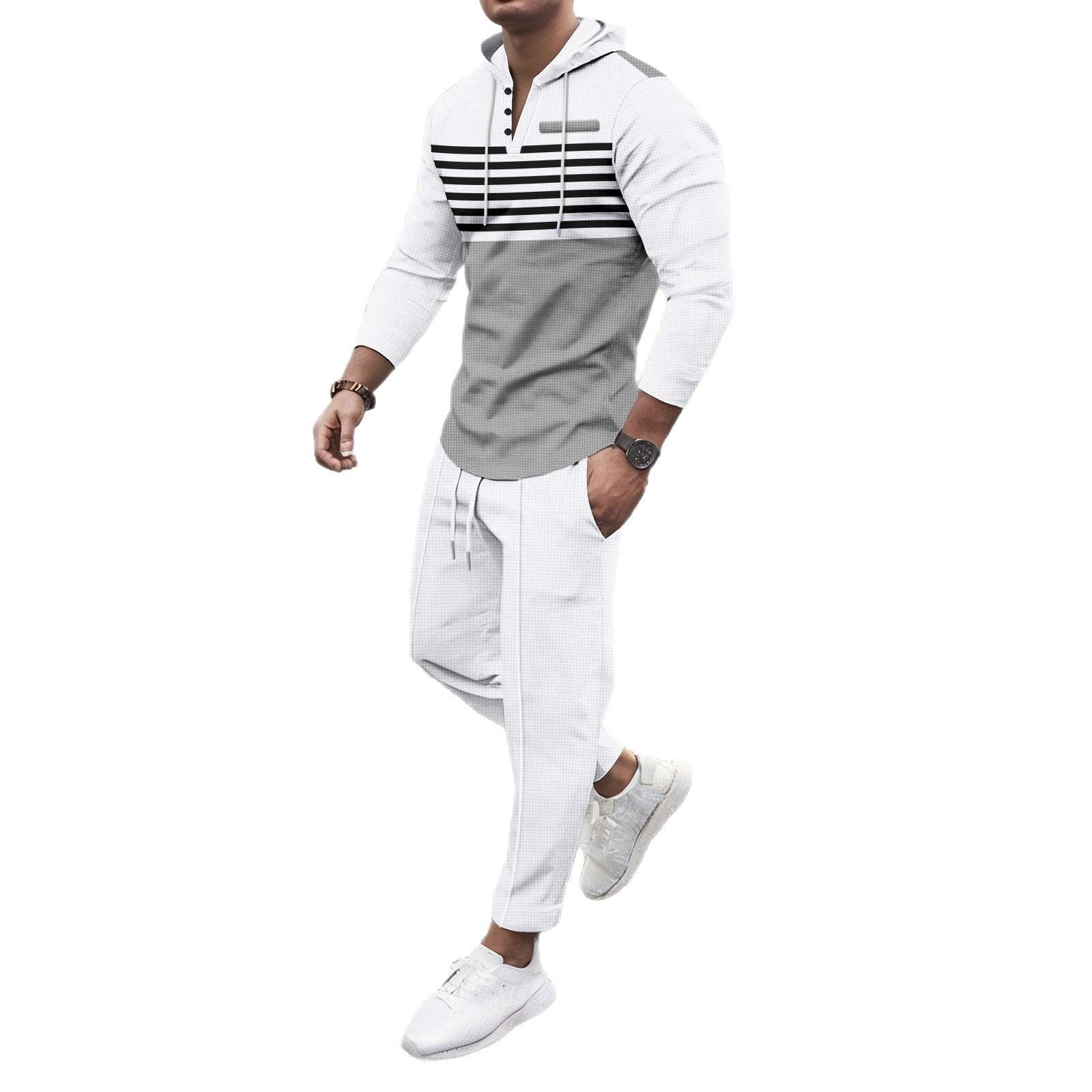 Levi Rhei Contrast Stripe Hoodie & Jogger Set
