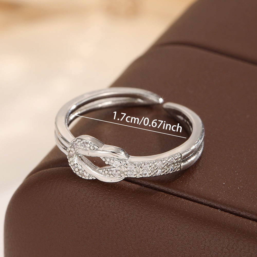 Levi Rhei Knot Diamond Open Ring