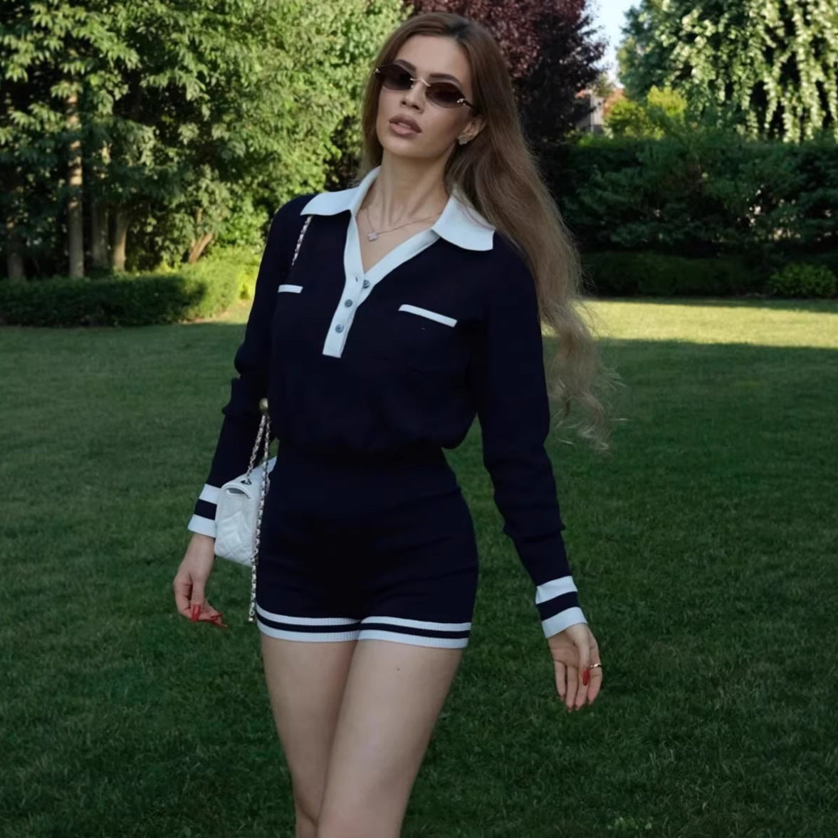 Levi Rhei Sporty Striped Shorts Set