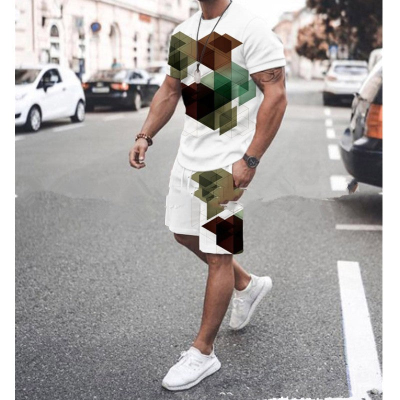 Levi Rhei Geometric Summer Tee & Shorts Set