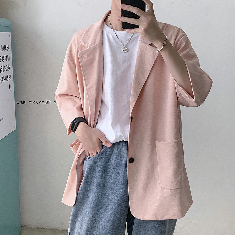 Levi Rhei Relaxed Half-Sleeve Blazer (Minimalist Korean Casual Style)