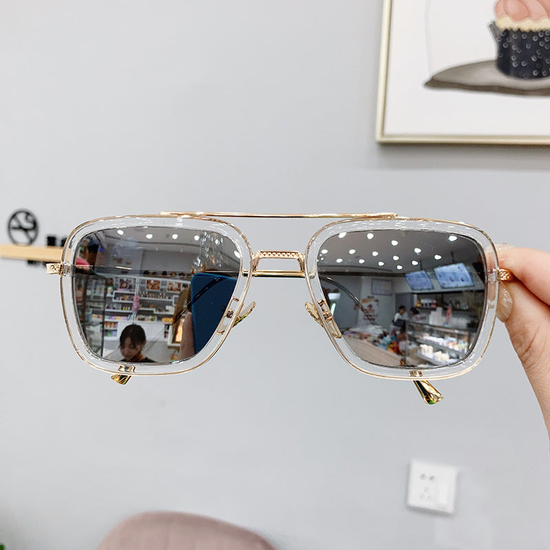 Levi Rhei Retro Clear Frame Square Sunglasses
