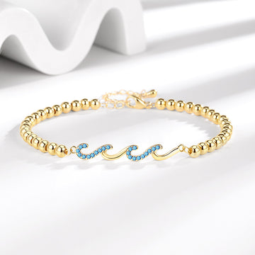 Levi Rhei Wave Zircon Bracelet
