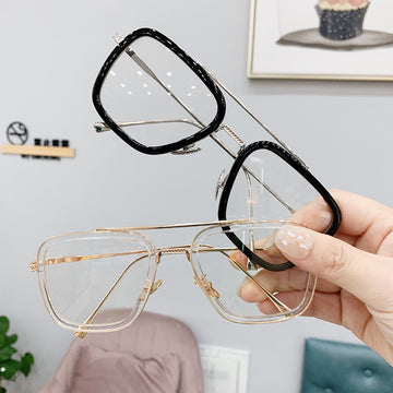 Levi Rhei Retro Clear Frame Square Sunglasses