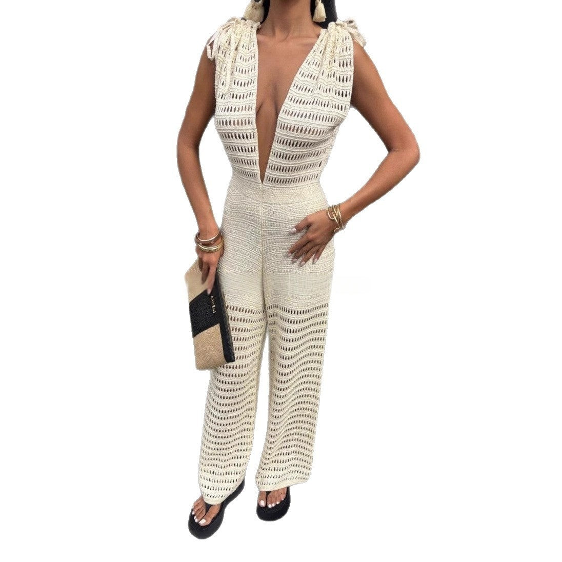 Levi Rhei Resort Knit Wide-Leg Jumpsuit