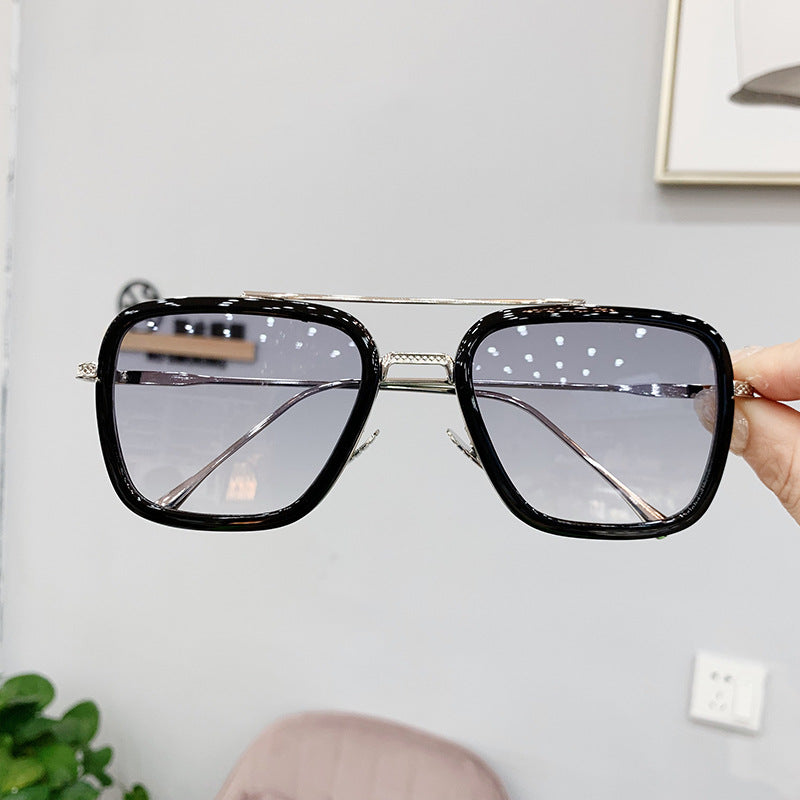 Levi Rhei Retro Clear Frame Square Sunglasses