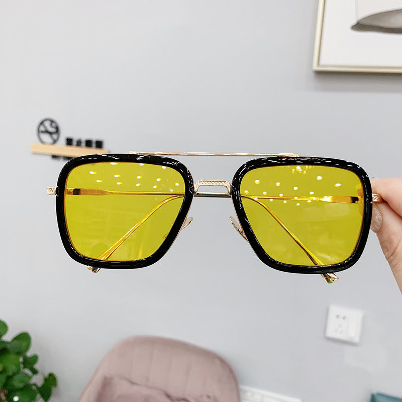 Levi Rhei Retro Clear Frame Square Sunglasses