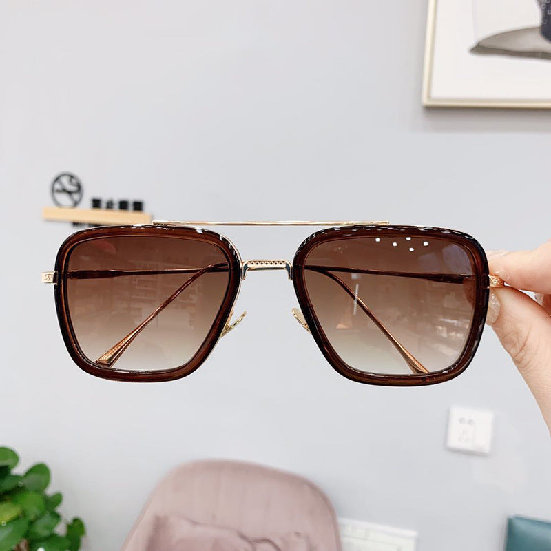 Levi Rhei Retro Clear Frame Square Sunglasses