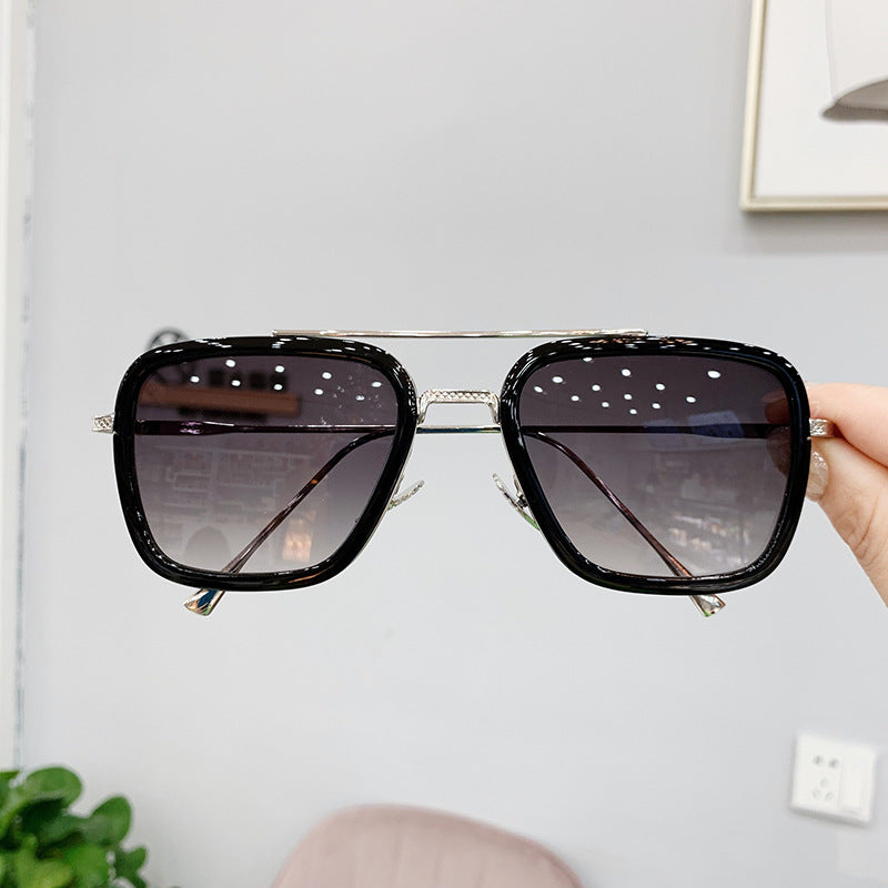 Levi Rhei Retro Clear Frame Square Sunglasses