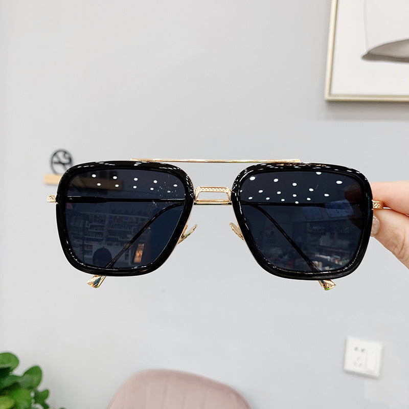 Levi Rhei Retro Clear Frame Square Sunglasses