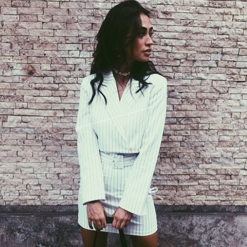 Levi Rhei Striped Power Suit Set