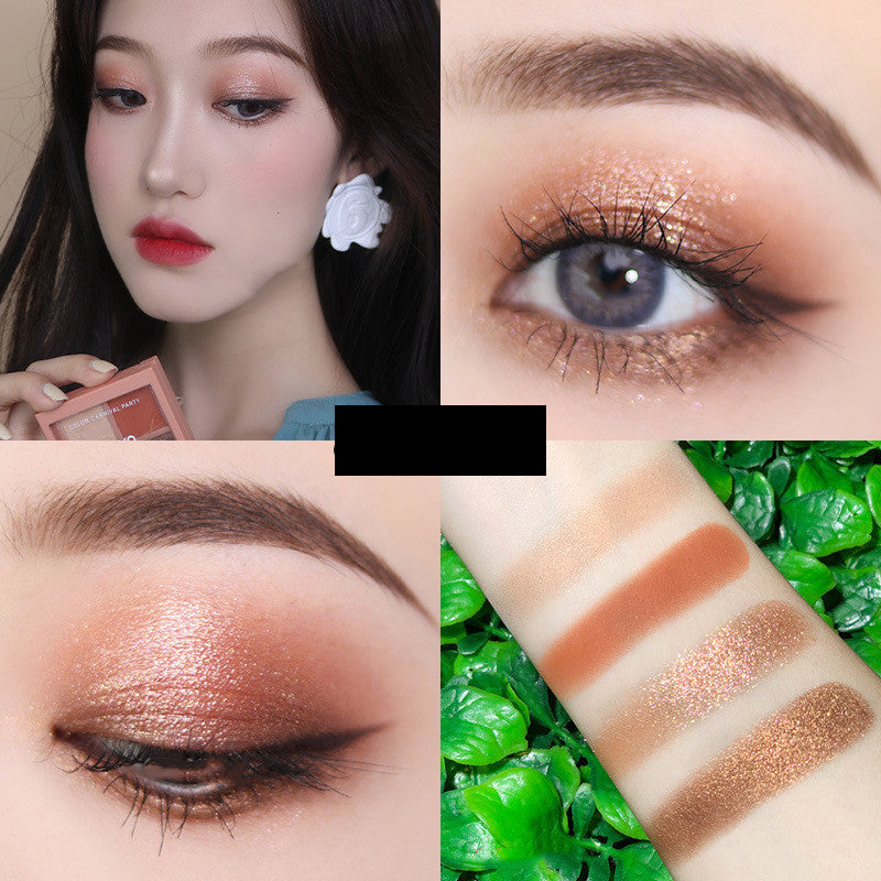 Levi Rhei 4-Color Glow Eyeshadow Palette (Matte & Glitter Mix)