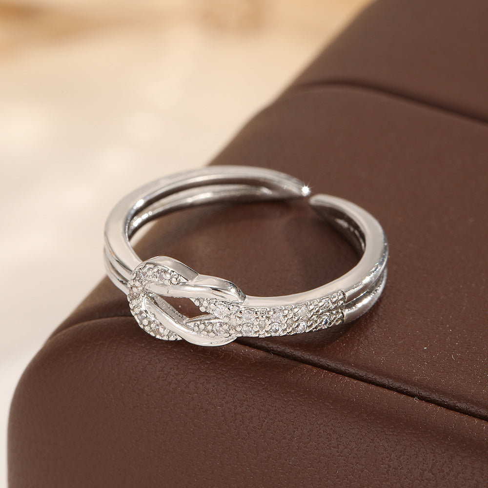 Levi Rhei Knot Diamond Open Ring
