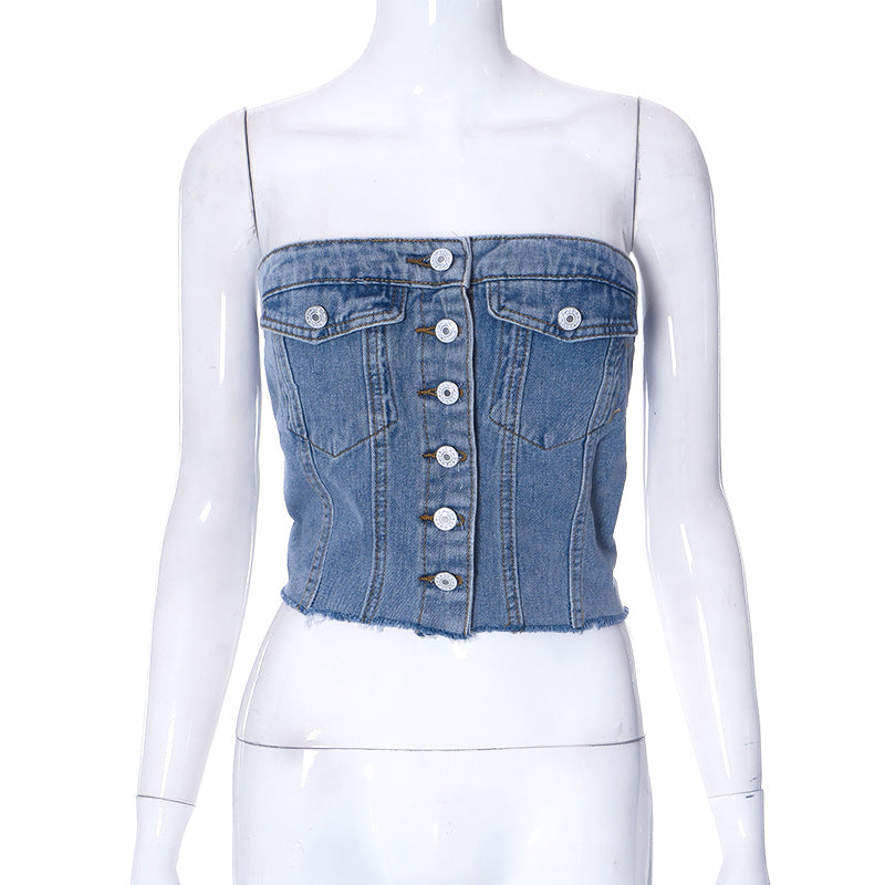 Levi Rhei Denim Corset Top
