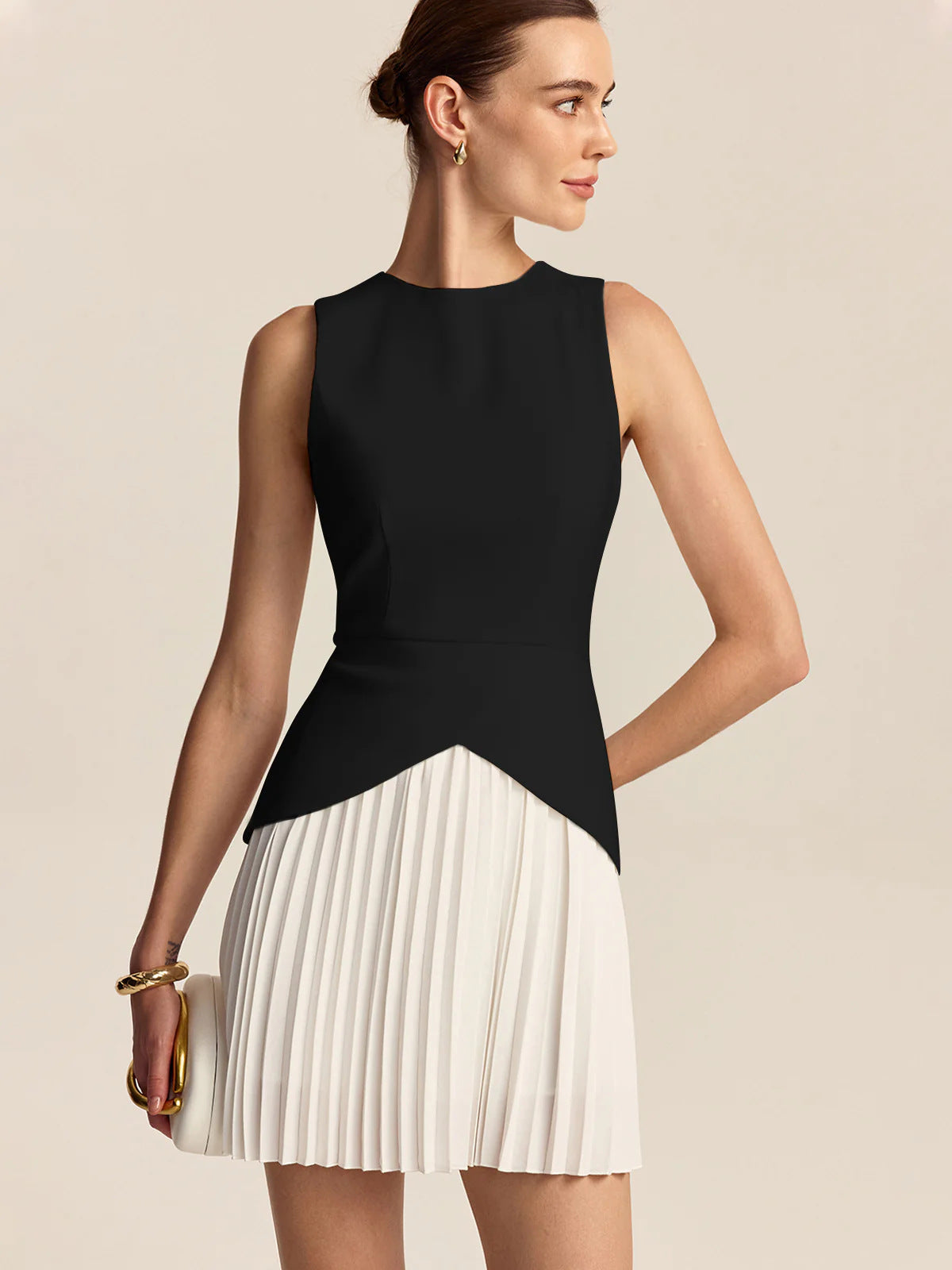 Levi Rhei Sculpt Pleated Mini Dress