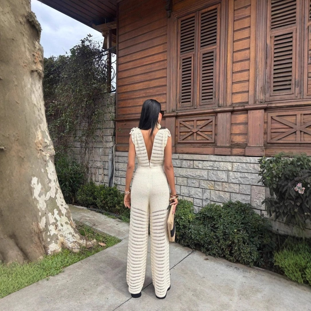 Levi Rhei Resort Knit Wide-Leg Jumpsuit