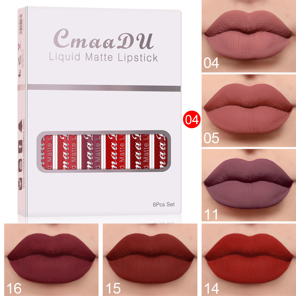 Levi Rhei Long-Lasting Waterproof Matte Lip Gloss Set (6PCS)