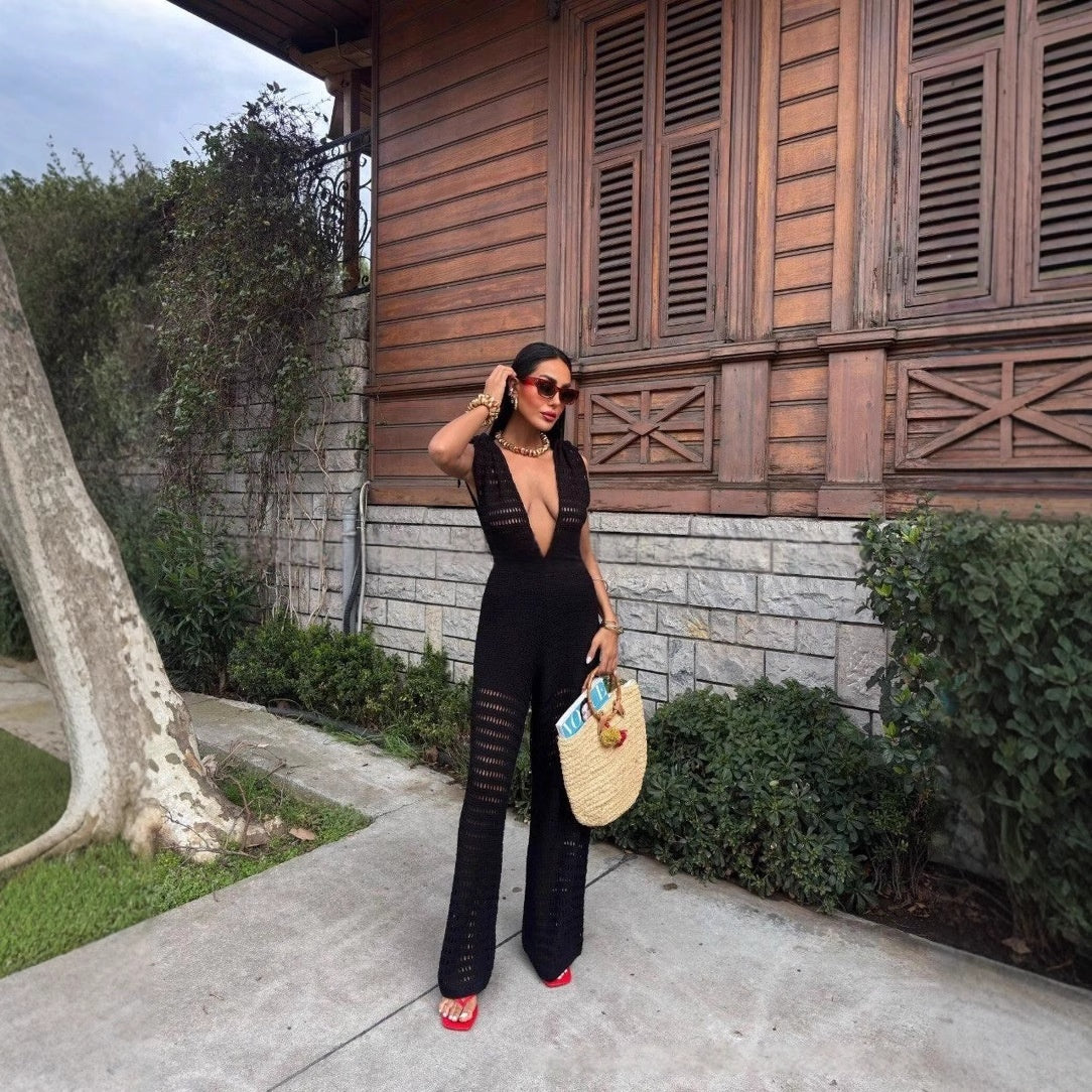 Levi Rhei Resort Knit Wide-Leg Jumpsuit