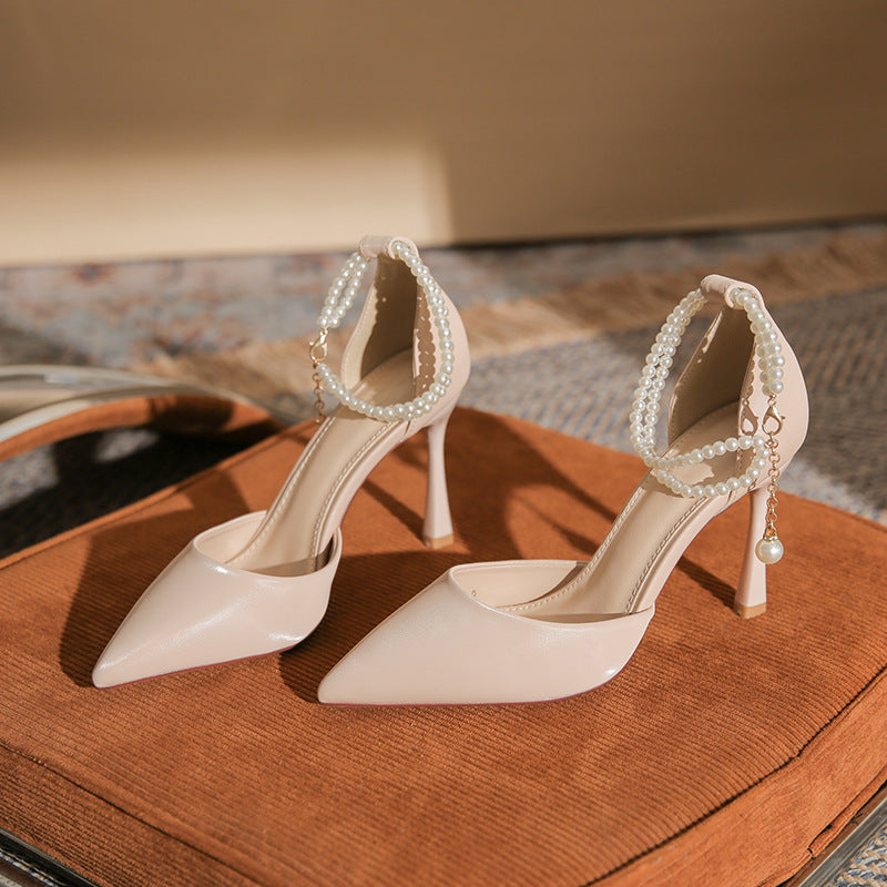 Levi Rhei Pearl Strap Pointed Heels