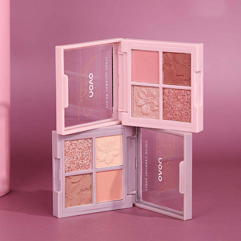 Levi Rhei 4-Color Glow Eyeshadow Palette (Matte & Glitter Mix)