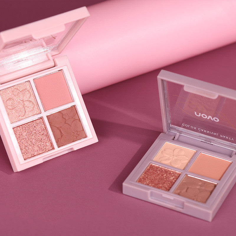 Levi Rhei 4-Color Glow Eyeshadow Palette (Matte & Glitter Mix)