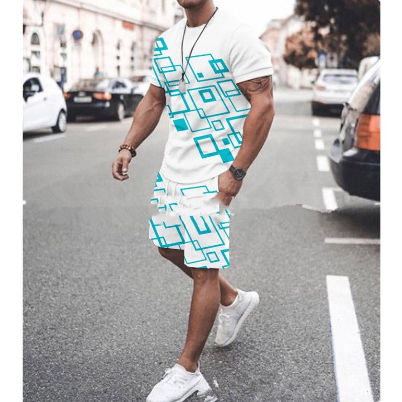 Levi Rhei Geometric Summer Tee & Shorts Set