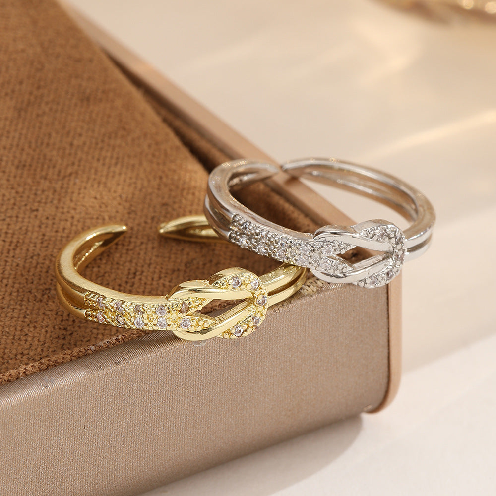 Levi Rhei Knot Diamond Open Ring