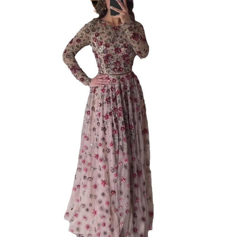 Levi Rhei Elegant Belted Floral Maxi Dress
