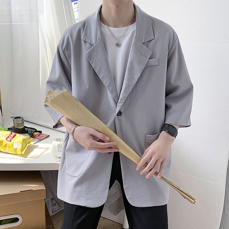 Levi Rhei Relaxed Half-Sleeve Blazer (Minimalist Korean Casual Style)