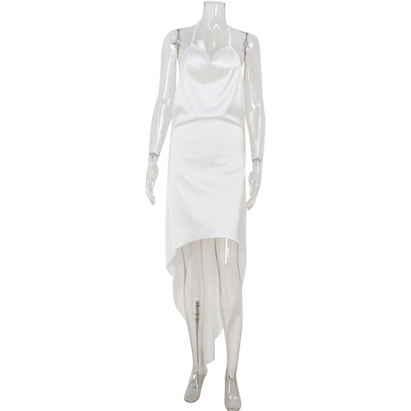 Levi Rhei Asymmetrical Halter Evening Dress