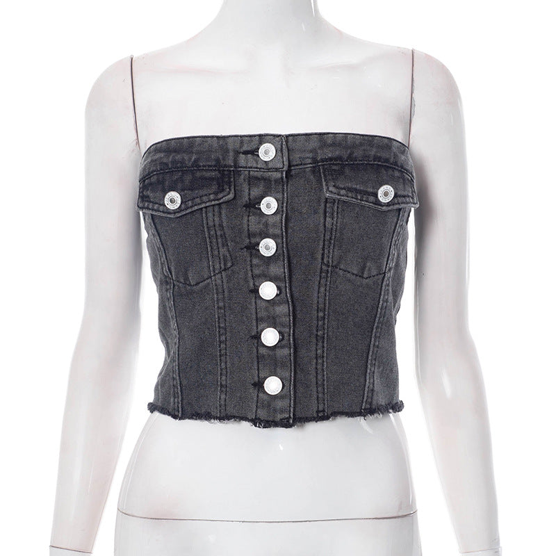 Levi Rhei Denim Corset Top