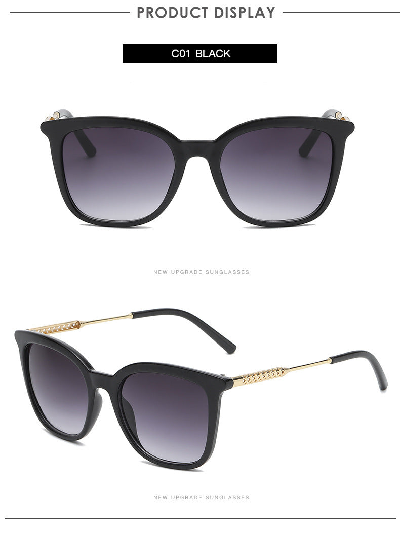 Levi Rhei Vintage Metal Temple Square Sunglasses