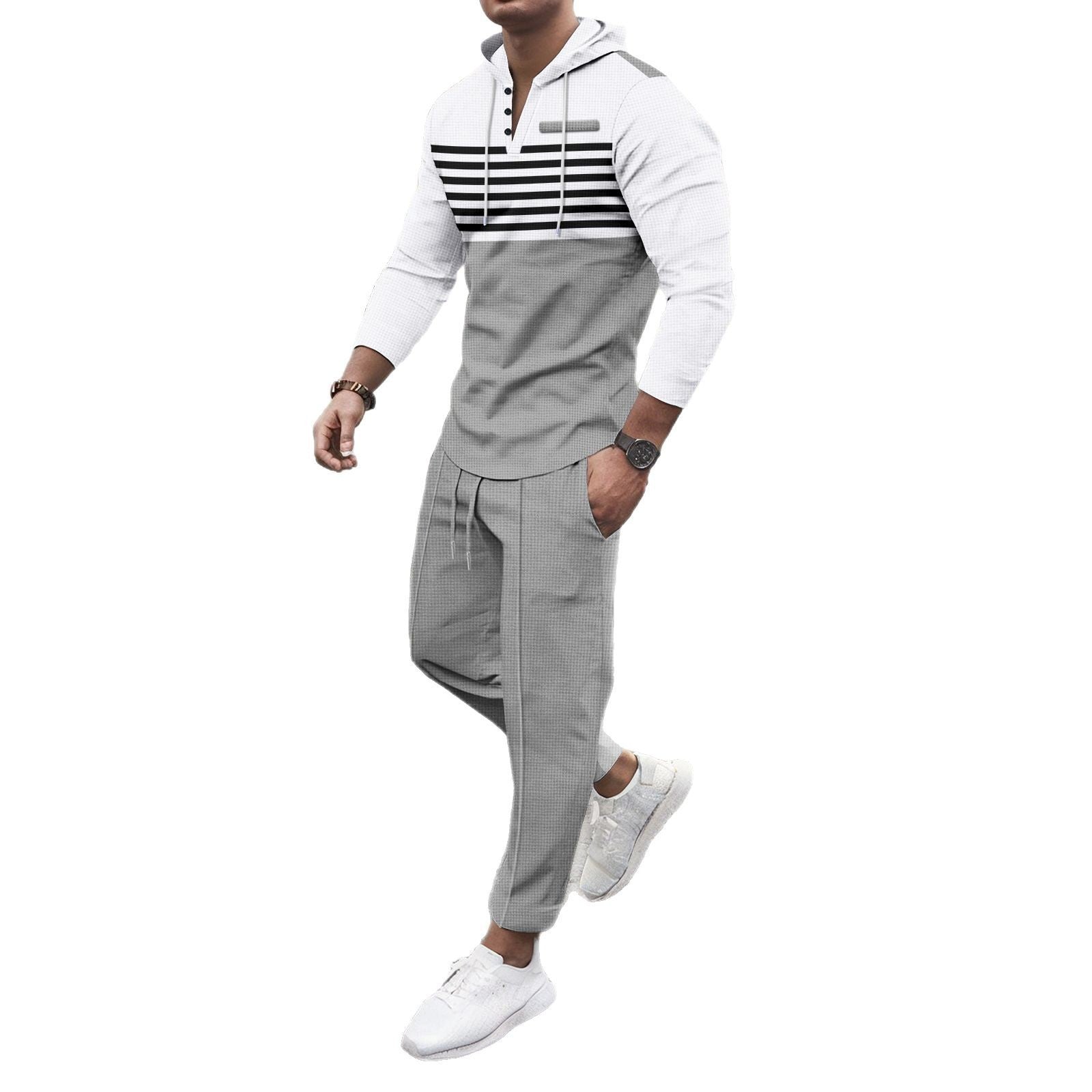 Levi Rhei Contrast Stripe Hoodie & Jogger Set