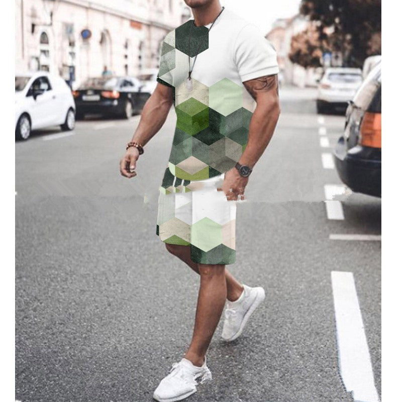 Levi Rhei Geometric Summer Tee & Shorts Set