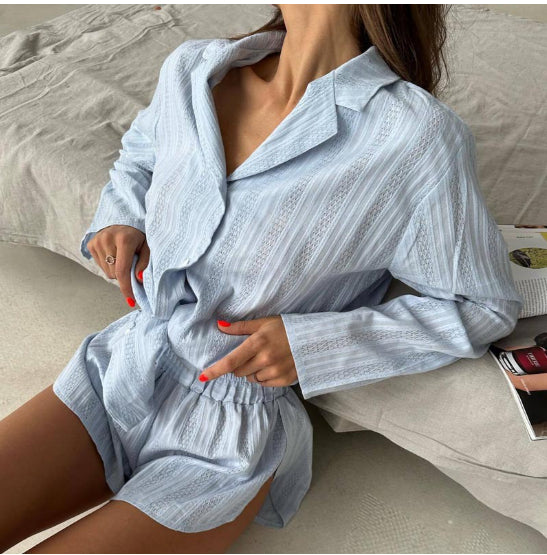 Levi Rhei Soft Stripe Lounge Shirt & Shorts Set