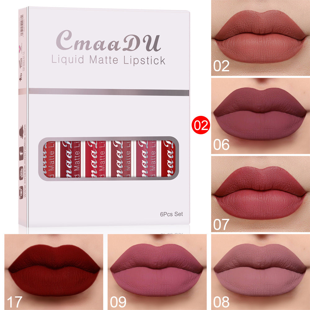 Levi Rhei Long-Lasting Waterproof Matte Lip Gloss Set (6PCS)