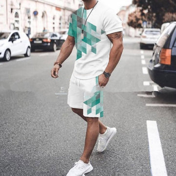 Levi Rhei Geometric Summer Tee & Shorts Set