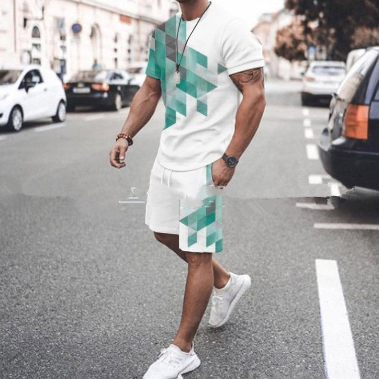 Levi Rhei Geometric Summer Tee & Shorts Set