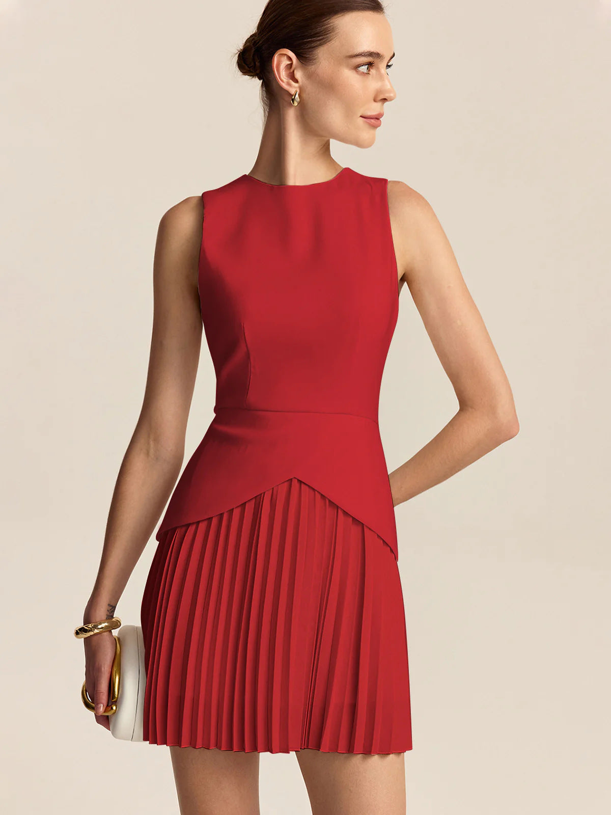 Levi Rhei Sculpt Pleated Mini Dress