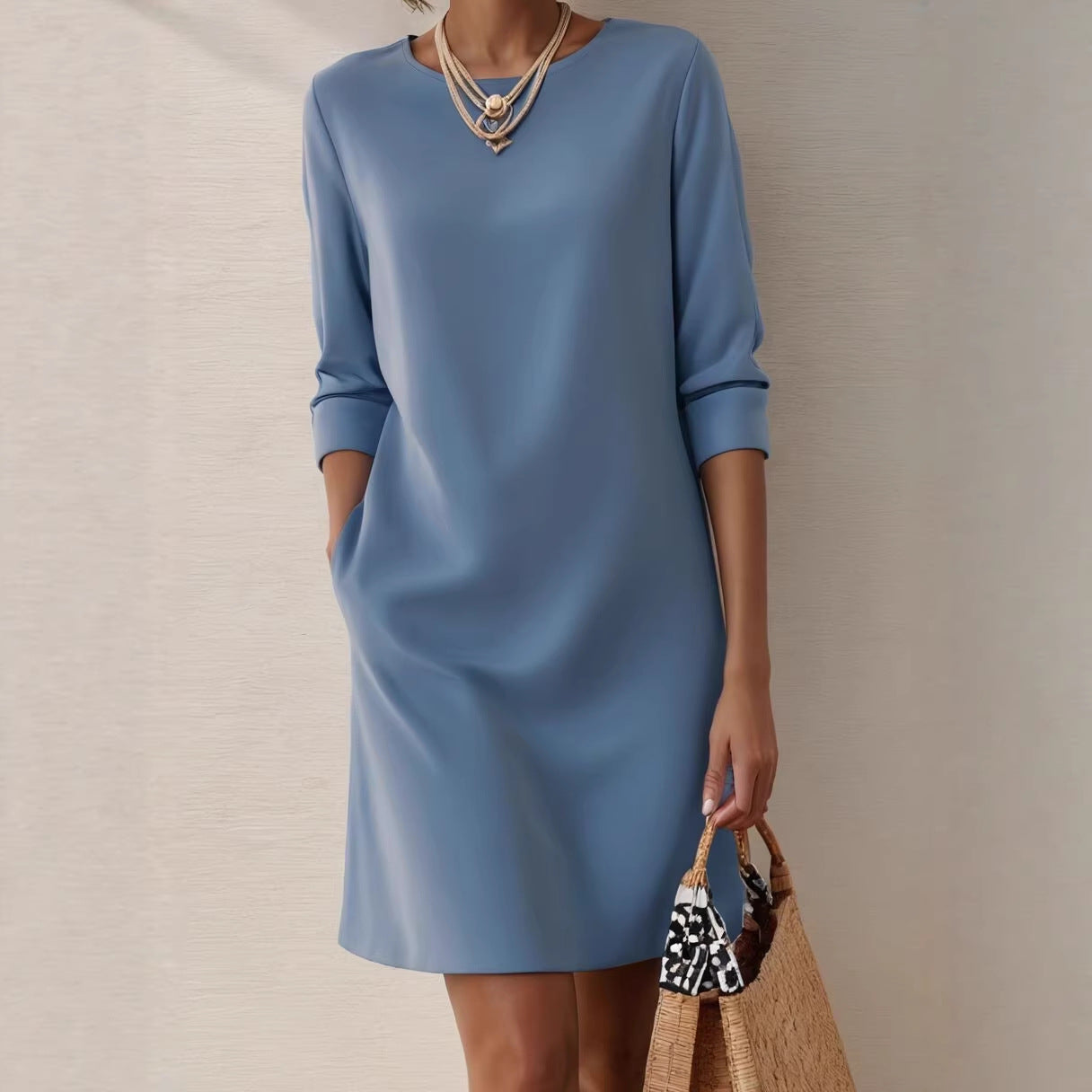 Levi Rhei Minimalist Long Sleeve Relaxed Dress