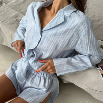 Levi Rhei Soft Stripe Lounge Shirt & Shorts Set