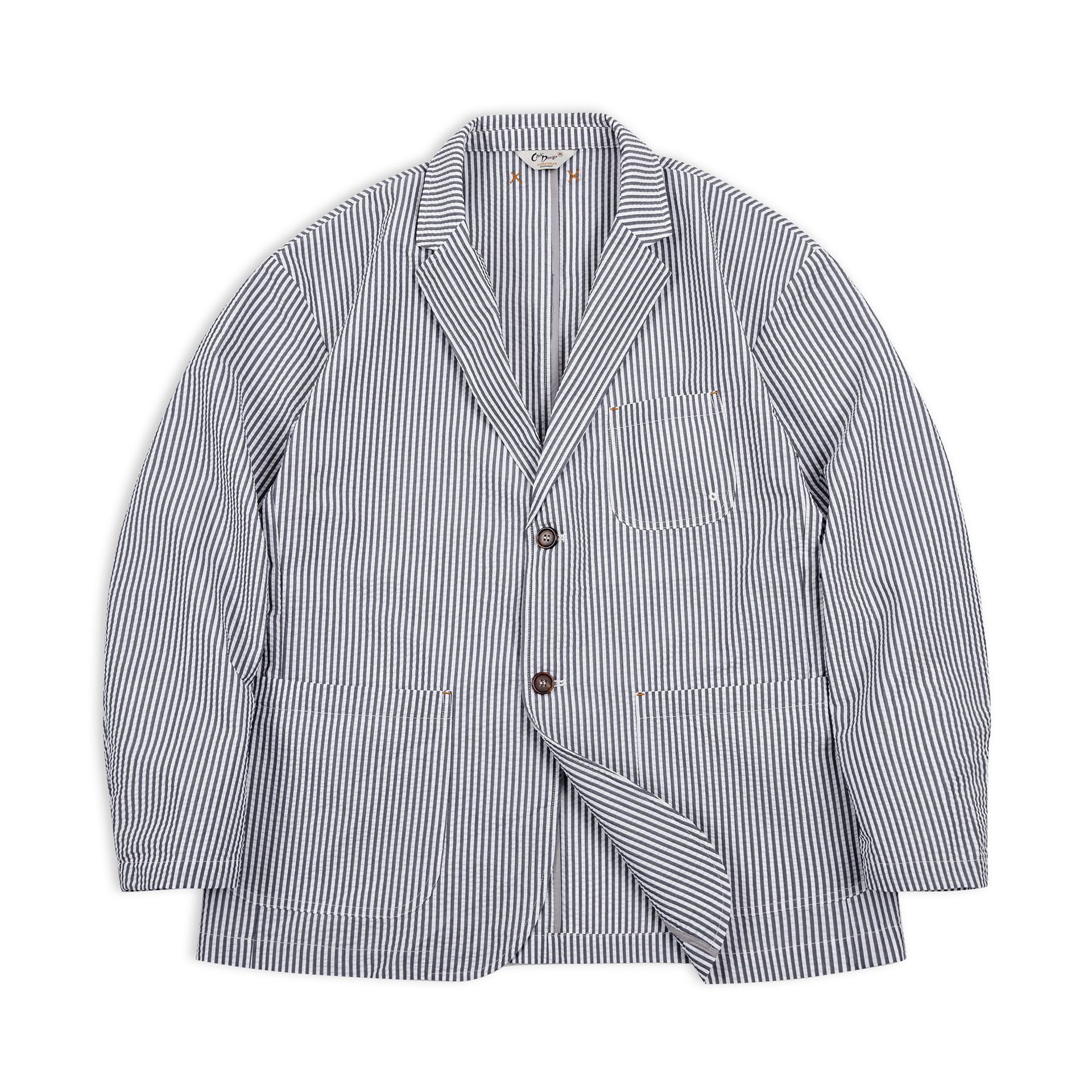 Levi Rhei Seersucker Striped Blazer (Breathable Summer Smart Casual)