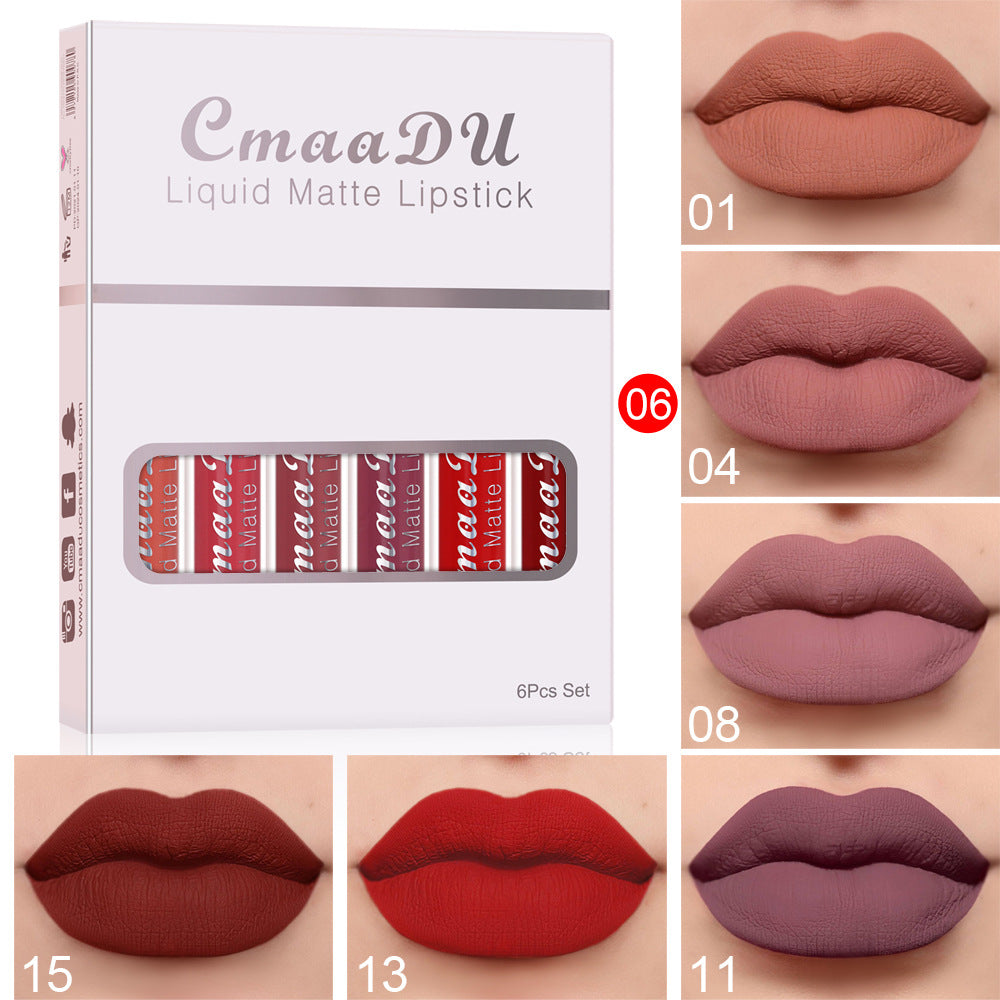 Levi Rhei Long-Lasting Waterproof Matte Lip Gloss Set (6PCS)