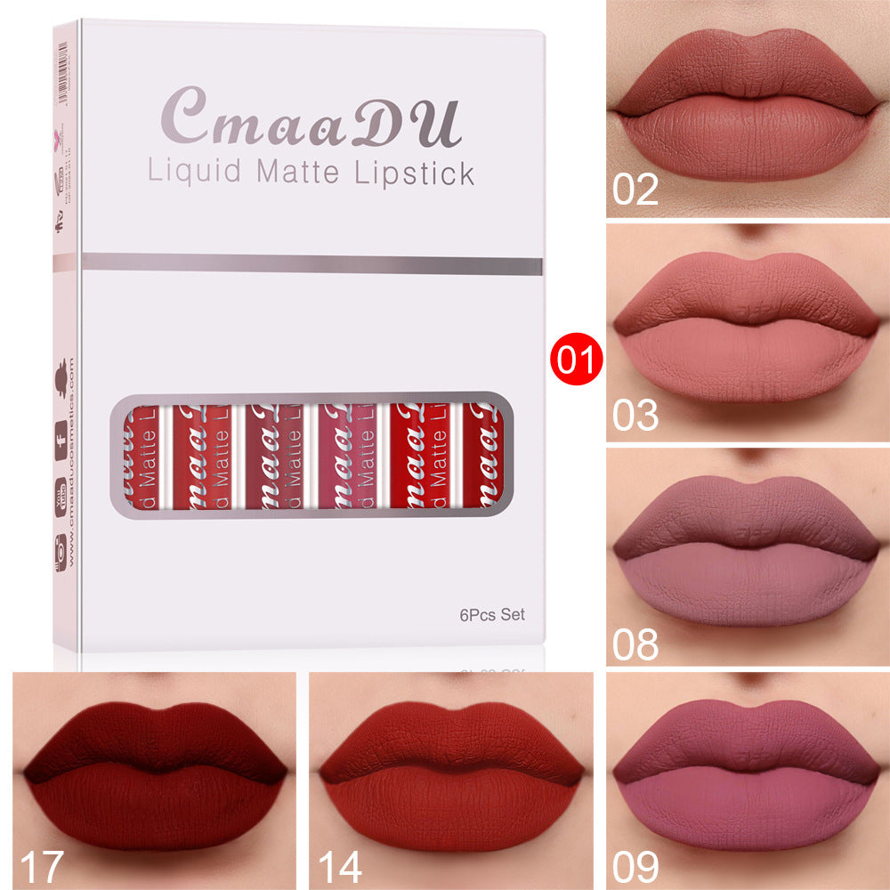 Levi Rhei Long-Lasting Waterproof Matte Lip Gloss Set (6PCS)